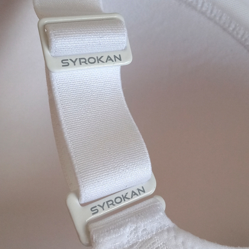 SYROKAN Women's White High Impact Padded Wireless Sports Bra 36D - Picture 10 of 16
